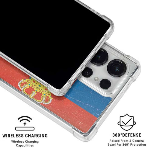 Serbia Flag Distressed Galaxy S25 Ultra Clear Case